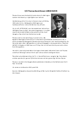 A preview of a PDF biography for Brown, Thomas David